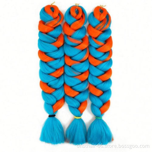 Crochet Braiding Hair 41 Inch Jumbo Extensions Synthetic Braid Hair Extensions for Women Ombre Two Tone Color Colored Hair Wicks